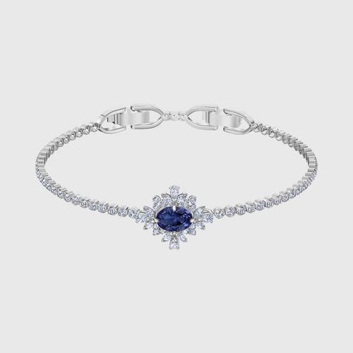 SWAROVSKI Palace Bracelet, Blue, Rhodium plated - Size M
