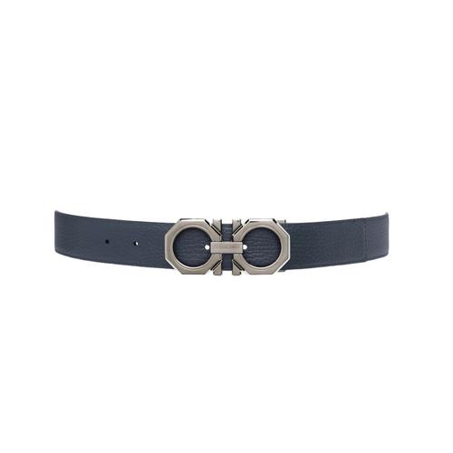 FERRAGAMO M.BELT DOUBLE ADJUSTABLE/BLUE SIZE 105