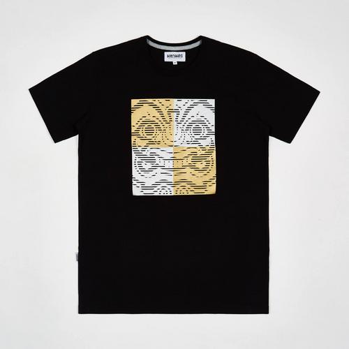 MAHANAKHON T-Shirt Giant Face Two-Tone Black Size XL