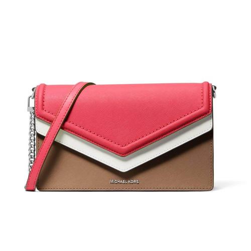 Michael Kors Jet Set Large Color-Block Saffiano Leather EnvelopeCrossbody bag