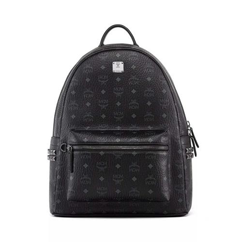 MCM Stark铆钉中号Visetos黑色双肩包